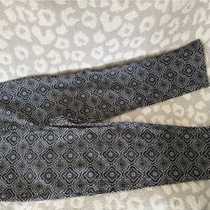 Talbots Navy and White Paisley Print Pants